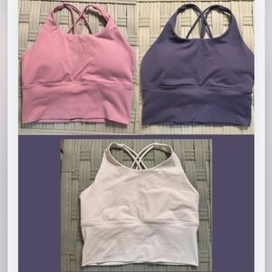 Astoria Active Wear 3 Pack Strappy Sports Bra Top (purple, pink, white)
